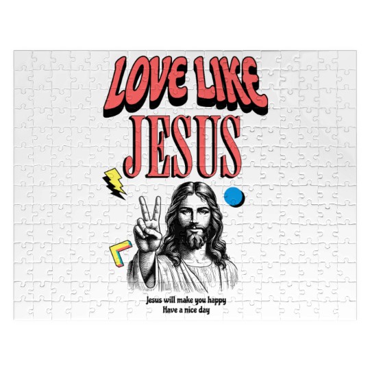 Love Like Jesus Modern Jesus Face Jigsaw Puzzles