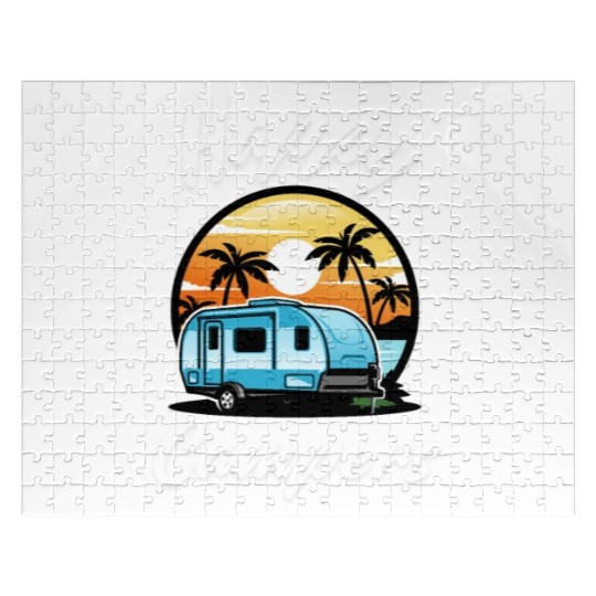 Funny Camping Hiking Lover Present Happy Camper Jigsaw Puzzles