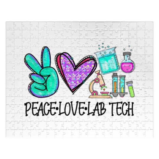 Peace Love Lab Tech Medical Laboratory Professiona Jigsaw Puzzles