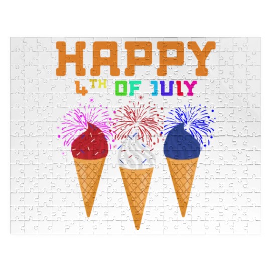 Celebrate Independence Day with Fireworks Ice Crea Jigsaw Puzzles