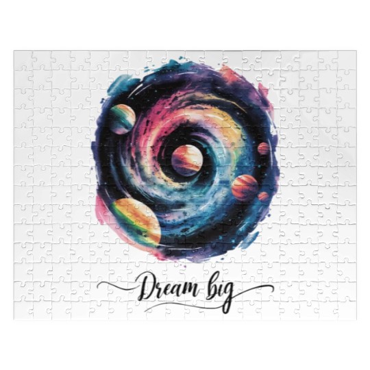 Dream Big Colorful Galaxy Spiral Jigsaw Puzzles