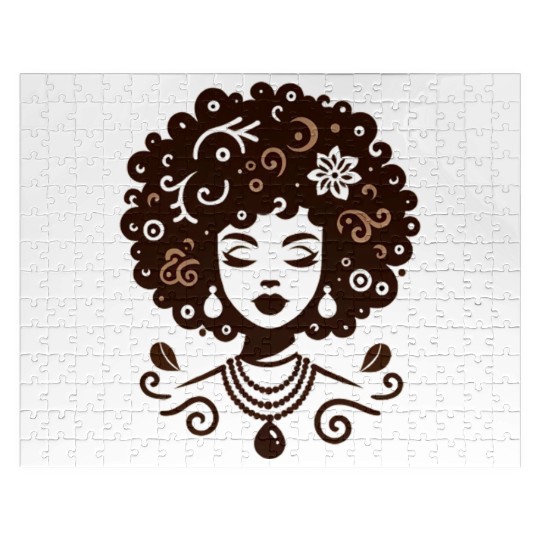 an African girl shining in harmony natural Jigsaw Puzzles