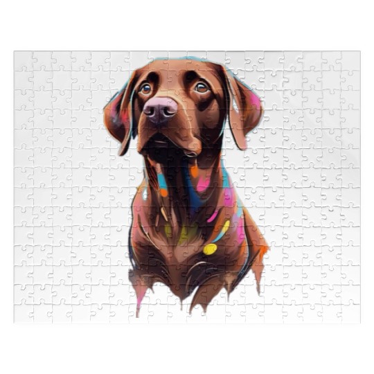"Beau" Chocolate Labrador Retriever, Dog, Puppy Jigsaw Puzzles