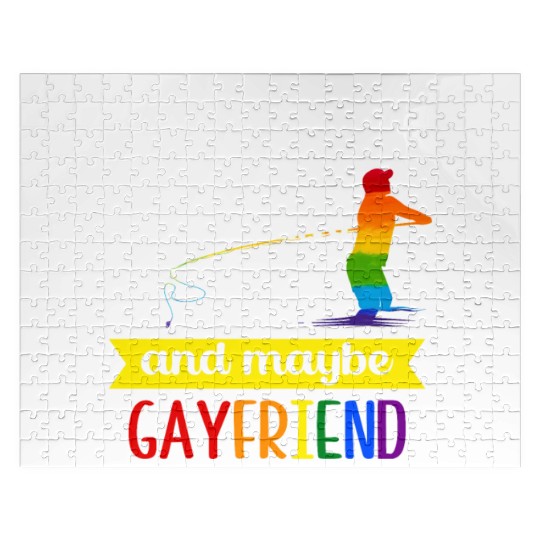 I like my Fishing Beer Gayfriend Pride Month Pride Jigsaw Puzzles