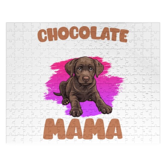 Labrador Retriever CHOCOLATE LAB MOM Labrador Jigsaw Puzzles