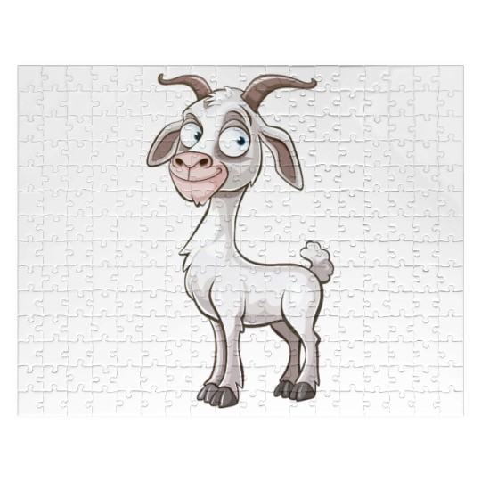 Cheerful Goofy Goat Character Jigsaw Puzzles