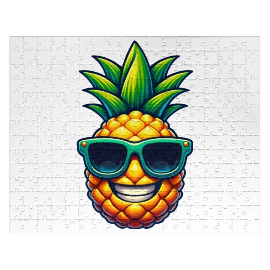 Cool Pineapple with Sunglasses Kawaii Jigsaw Puzzles