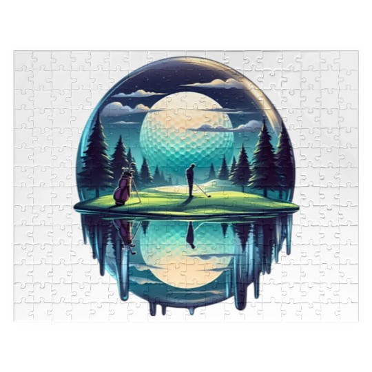 Night Golfer Escape Golfing Twilight Fairway Jigsaw Puzzles
