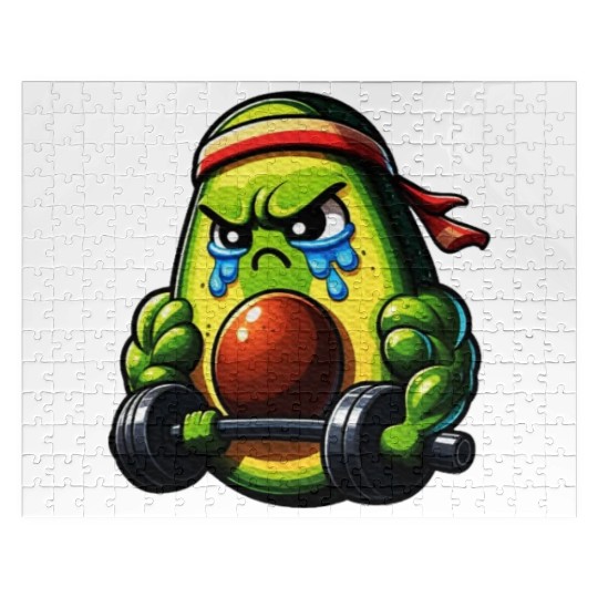 Weightlifing Fitness Workout Gym Avocado Jigsaw Puzzles