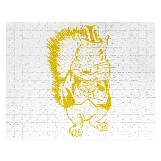Gentleman Squirrel Funny Chipmunks Animal Lover Jigsaw Puzzles