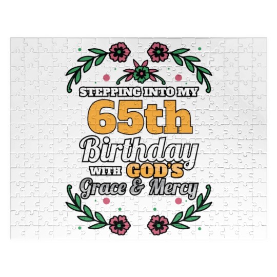 Stepping into my 65th Birthday Religious Bday Jigsaw Puzzles