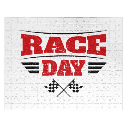 Race Day Car Racing Checkered Flag Jigsaw Puzzles