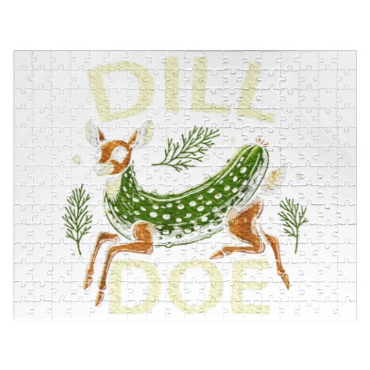 Raunchy Vulgar Naughty Gag Dill Pickle Deer Doe Jigsaw Puzzles