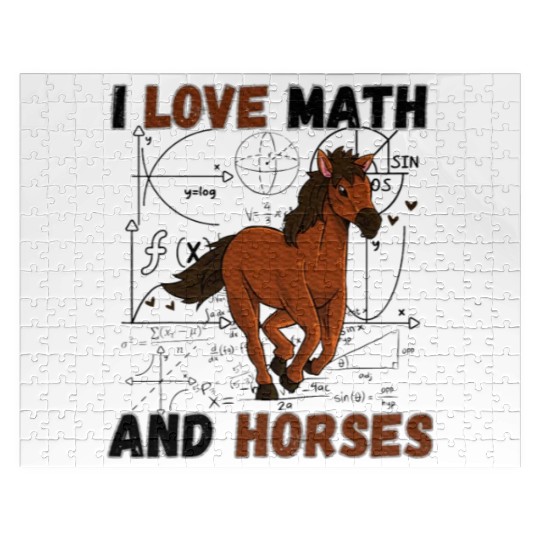 I Love Math And Horses Horse Math Lover Jigsaw Puzzles