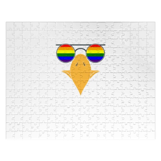 LGBTQ BALD EAGLE PRIDE DESIGN Jigsaw Puzzles
