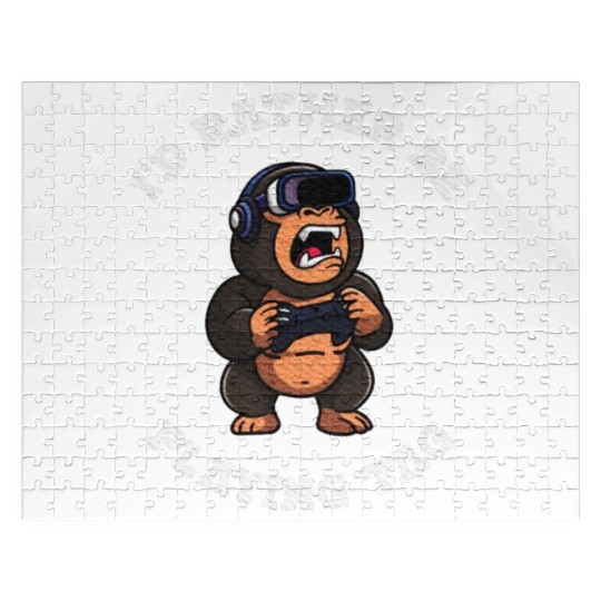 Gorilla Monkey I'd Rather Be Playing VR Gorilla Jigsaw Puzzles