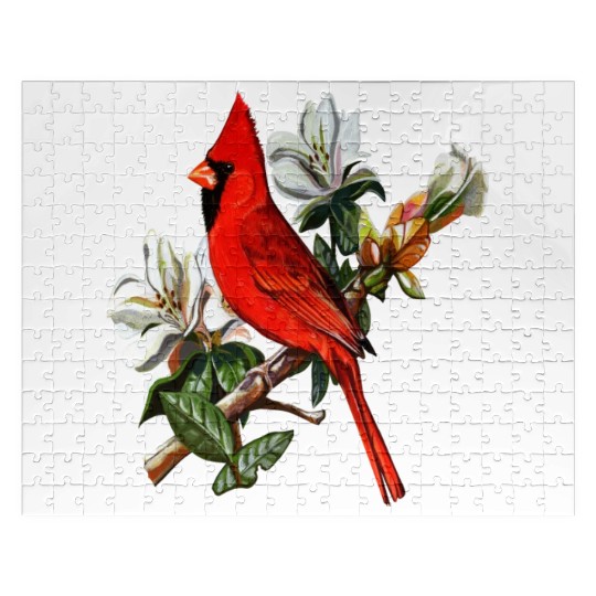 Northern Red Cardinal On A Branch Jigsaw Puzzles