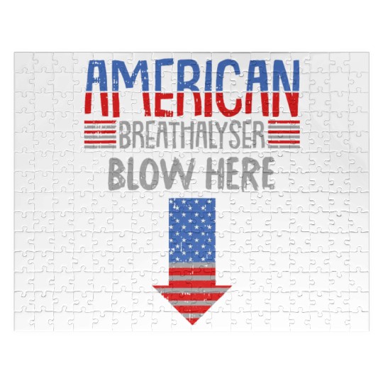 Breathalyzer 4th Of July Funny US Flag Patriotic Jigsaw Puzzles