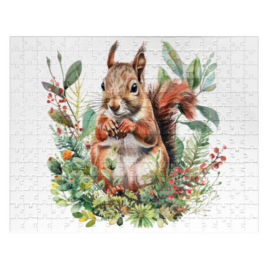 Squirrel Clipart - Woodland Creatures Art, Cute Jigsaw Puzzles