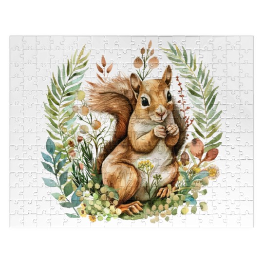 Squirrel Clipart - Woodland Creatures Art, Cute Jigsaw Puzzles