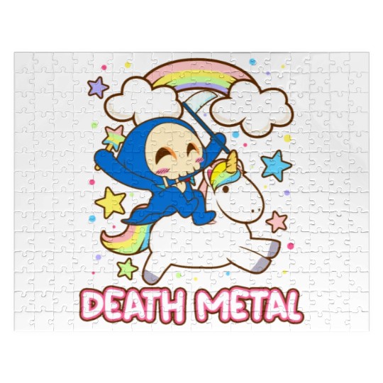 Goth Rock Satan Unicorn Festivals Death Metal Jigsaw Puzzles
