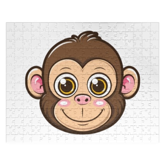 Adorable Monkey Face With Big Eyes Jigsaw Puzzles