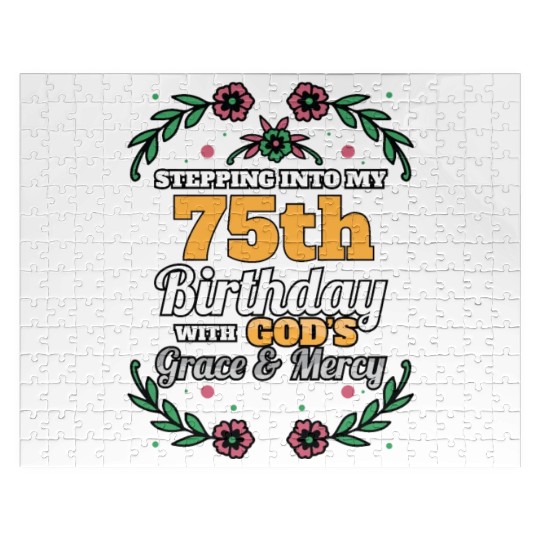 Stepping into my 75th Birthday Religious Bday Jigsaw Puzzles