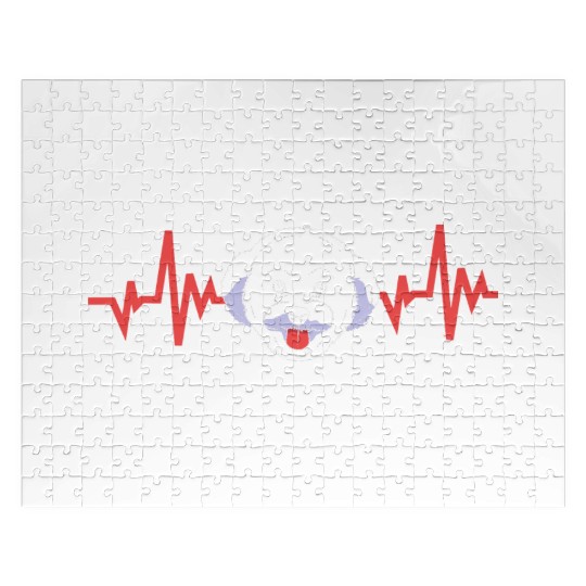 Dog Face Dog Heartbeat Bichon Frise Lovers Jigsaw Puzzles