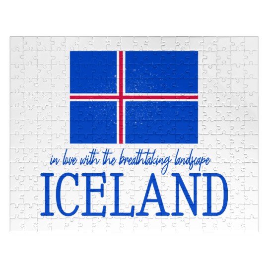 Nordic Flag Illustration with Icelandic Text Jigsaw Puzzles