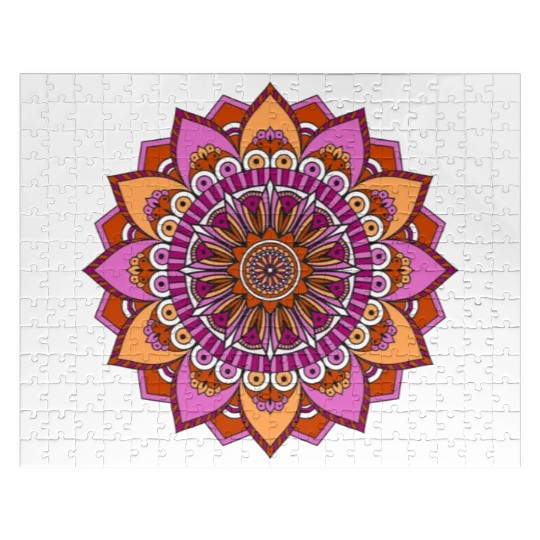 Lesbian Pride Mandala Zunaria Pattern Jigsaw Puzzles