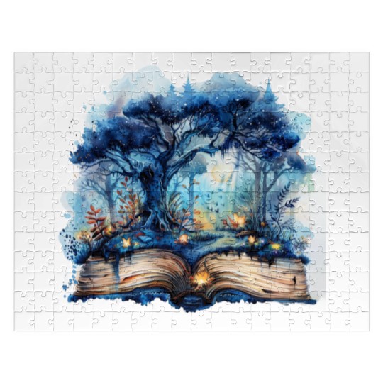 Watercolor Open Book Clipart Bundle, Fantasy Jigsaw Puzzles