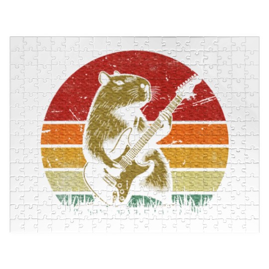 Capybara Playing Guitar Capybara Rock Music Jigsaw Puzzles
