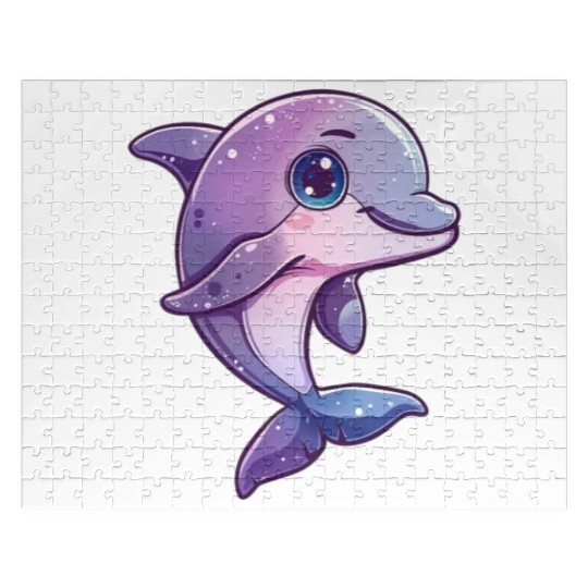 Adorable Purple Dolphin Fantasy Creation Jigsaw Puzzles