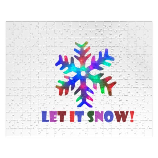 Let it Snow! (Colorful Snowflake Design) Jigsaw Puzzles