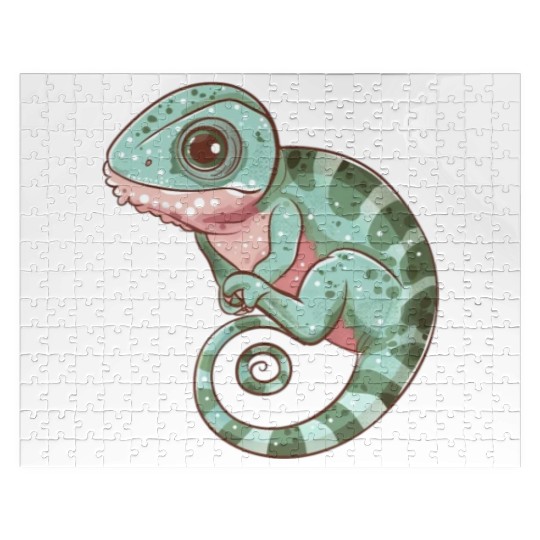 Charming Chameleon Curled Tail Imagery Jigsaw Puzzles