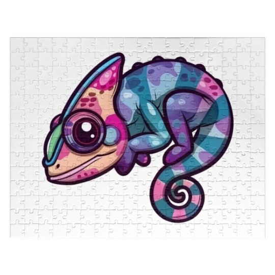 Colorful Chameleon Fantasy Creature Enchantment Jigsaw Puzzles
