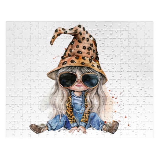 Leopard Print Gnome Clipart Images, Girly Jigsaw Puzzles