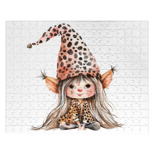 Leopard Print Gnome Clipart Images, Girly Jigsaw Puzzles