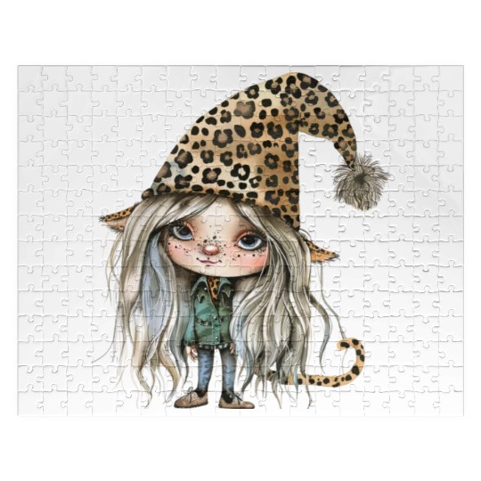 Leopard Print Gnome Clipart Images, Girly Jigsaw Puzzles