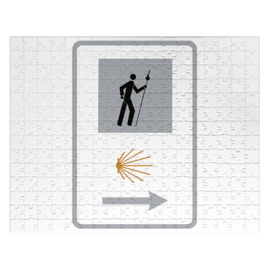 Way of St. James Pilgrim Camino Shell Sign Jigsaw Puzzles