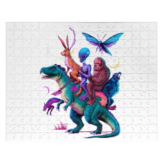 Cryptozoology Cryptid Bigfoot Jackalope Mothman Jigsaw Puzzles