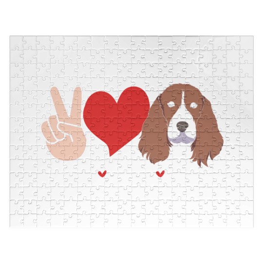 Peace Love Dog Lover Springer Spaniel Jigsaw Puzzles