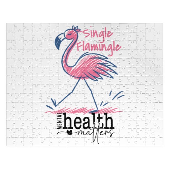 Single Flamingle Mental Health Matters Jigsaw Puzzles