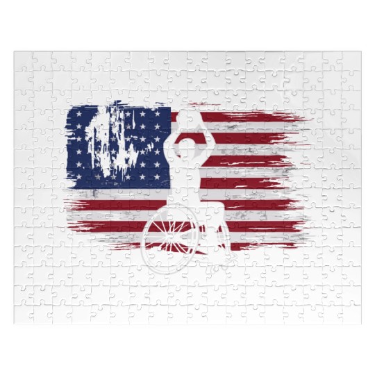 US Flag Wheelchair Basketball Jigsaw Puzzles