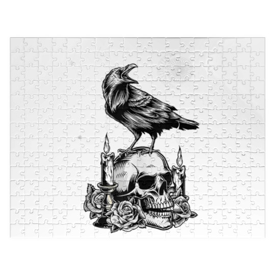 Black Raven Occult Aesthetic Gothic Jigsaw Puzzles