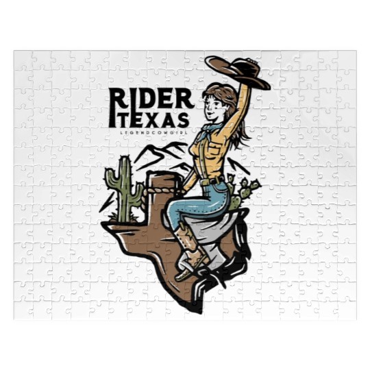 WILD WEST COW GIRL Jigsaw Puzzles