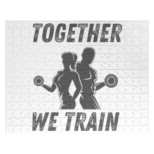 Together We Train Couple Gym Design Jigsaw Puzzles