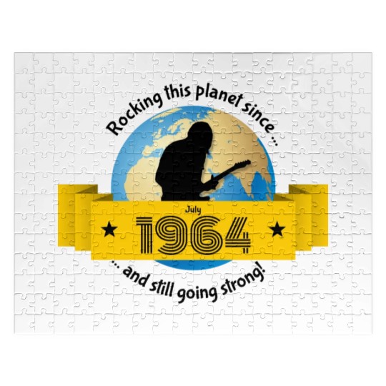 60th birthday Rocking this planet since 07/1964 Jigsaw Puzzles