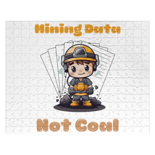 Cute Chibi Coal Miner Data Mining with Papers Illu Jigsaw Puzzles
