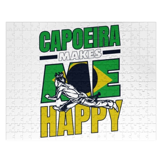 Capoeira Makes Me Happy Capoeirista Ginga Dance Jigsaw Puzzles